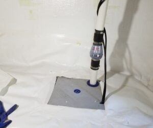 encapsulated crawl space with sump pump